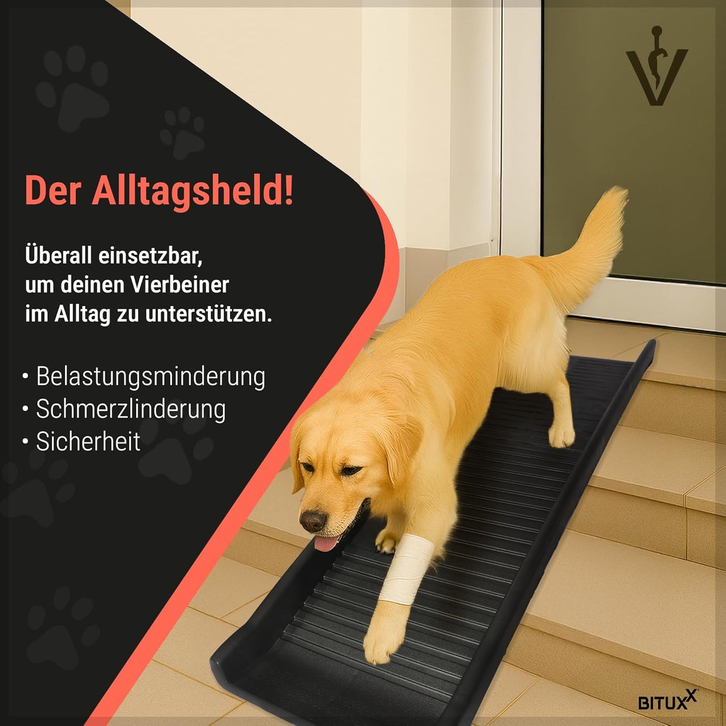 Klappbare Hunderampe für Hunde bis 90 kg