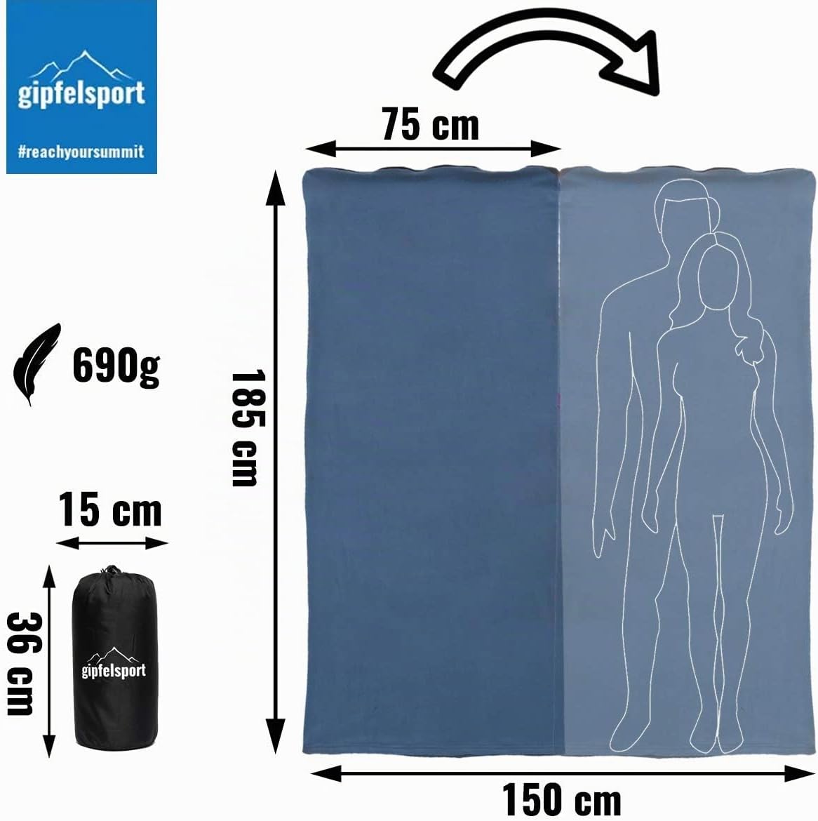 Deckenschlafsack, navy
