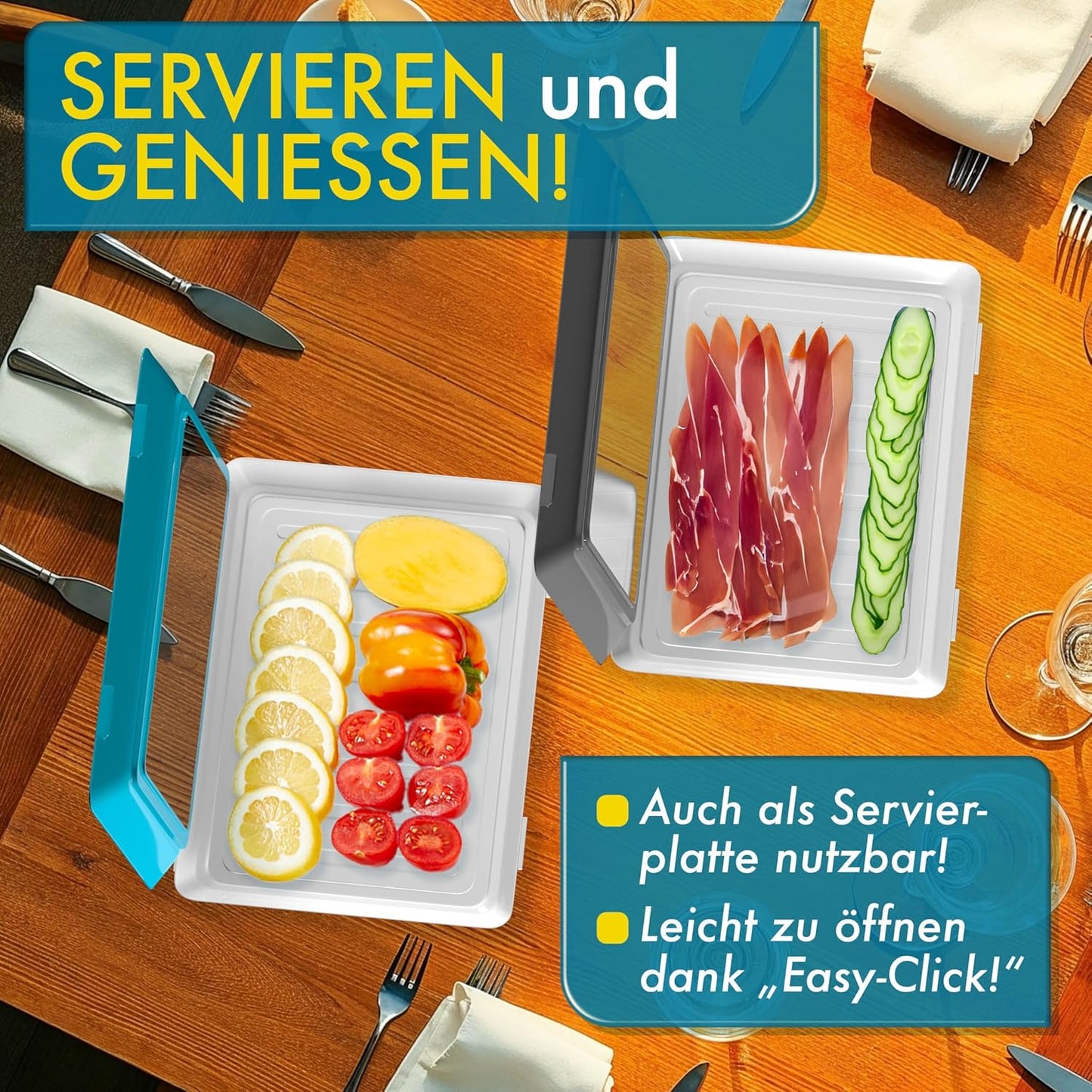 Aufschnittboxen-Set Click&Fresh, BPA-frei