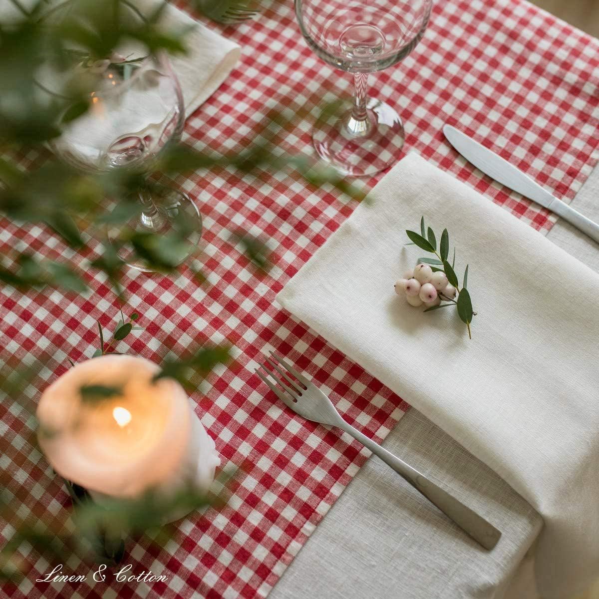 4-teiliges Stoffservietten-Set Hygge, Ecru Weiß Servietten - 32 x 32cm