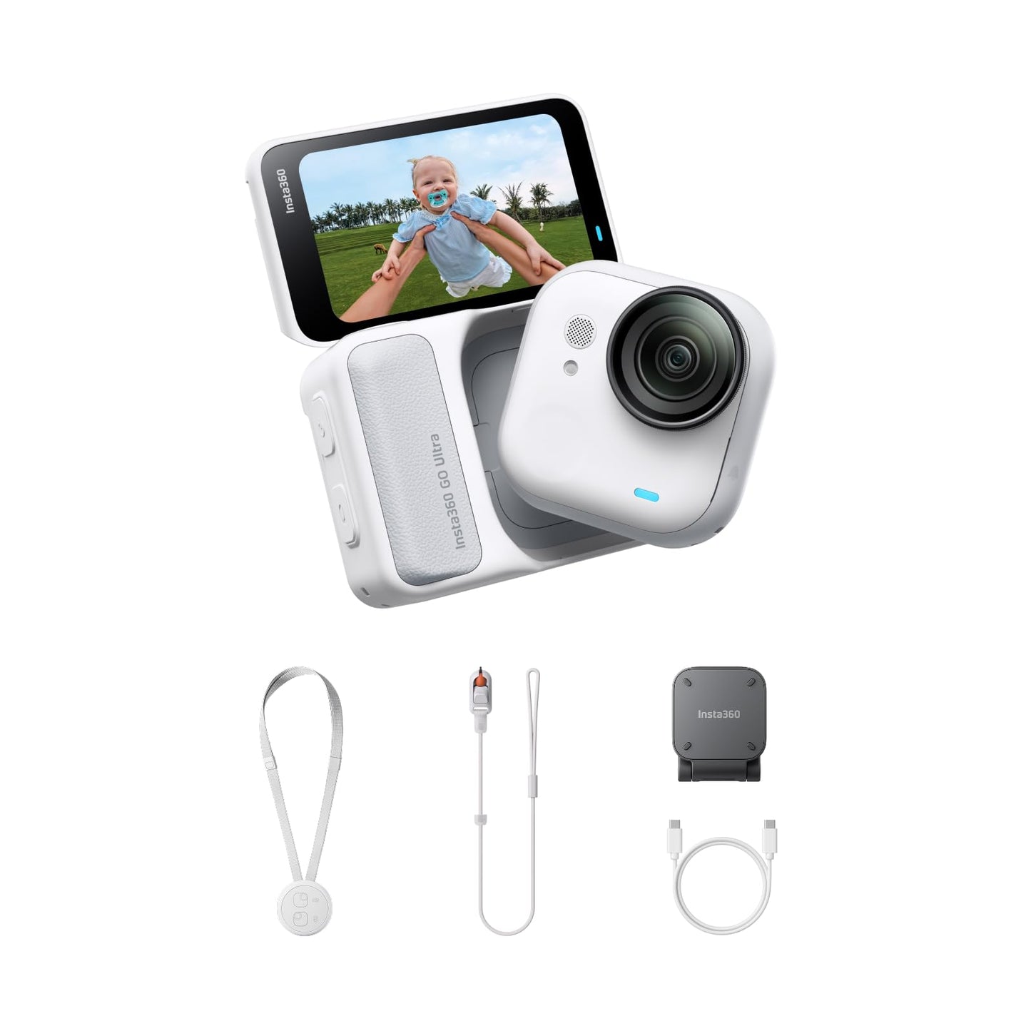 GO Ultra 4K Vlogging-Kamera, Polarweiss Standard-Bundle(Ohne microSD Karte)
