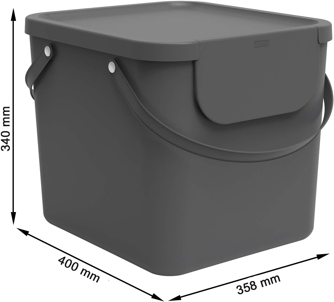3er-Set Mülltrennungssystem, Anthrazit/Blau/Beige, 40 Liter