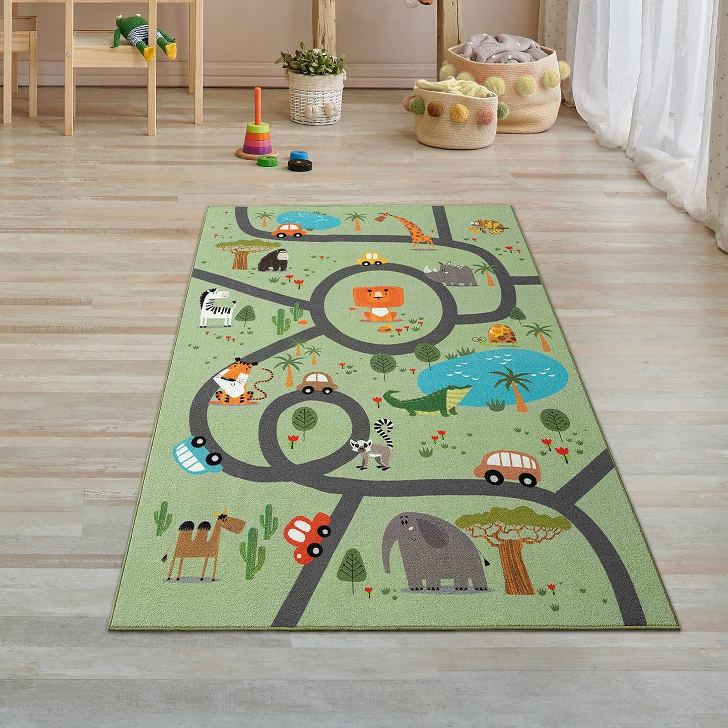 Kinderteppich Safari-Spielmatte, 80 x 150 cm (Läufer) Safari Grün