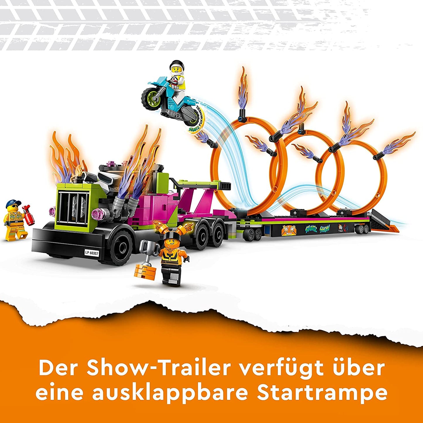 60357 City Stunttruck mit Feuerreifen-Challenge, Konstruktionsspielzeug, Single