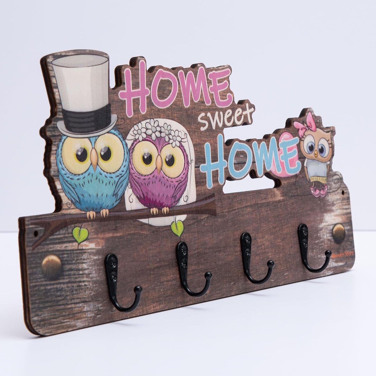 2er-Set Kindergarderobe mit Haken, 2 Stück Home Sweet Home