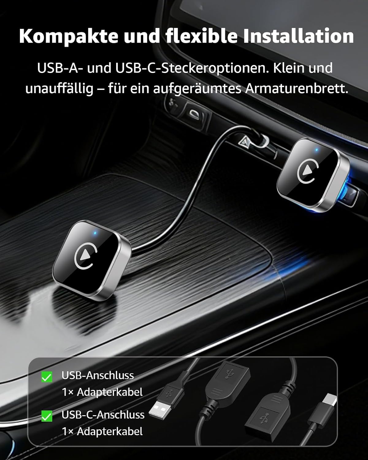 Kabelloser C99 CarPlay & Android Auto Adapter, Silber