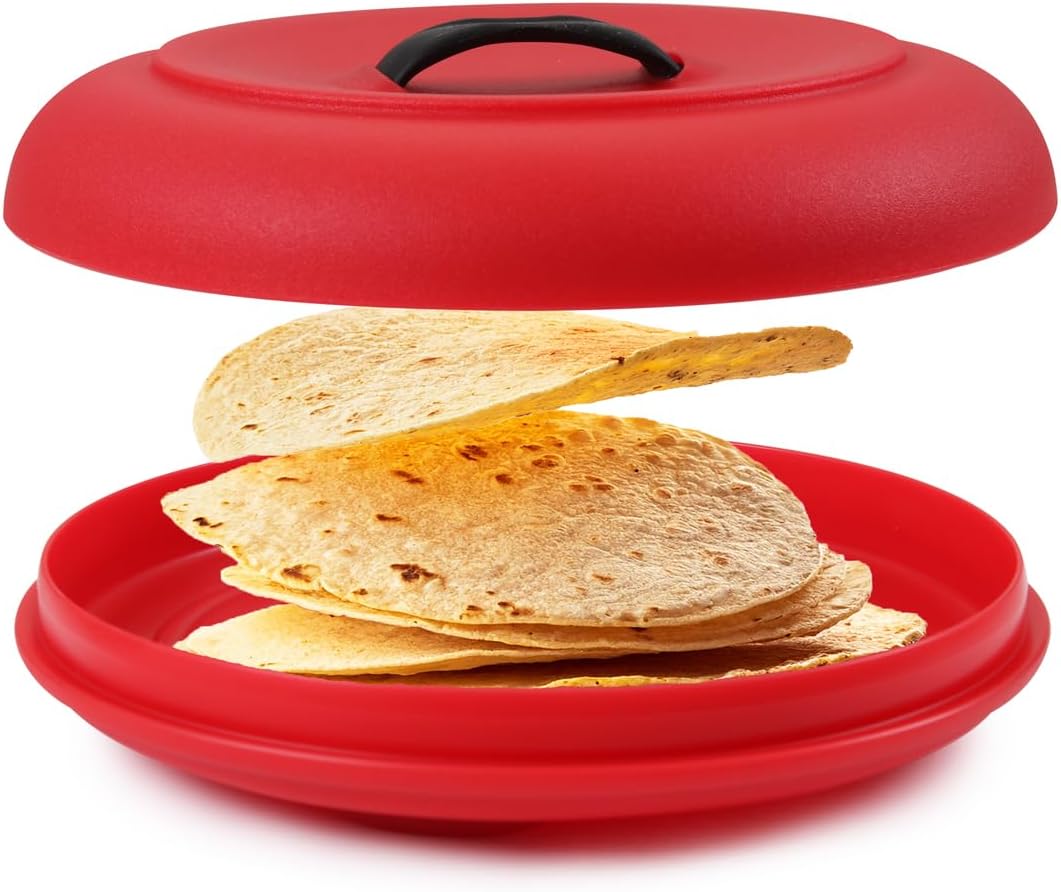 Mikrowellen-Tortilla-Wärmer, 1 Count (Pack of 1) Rot