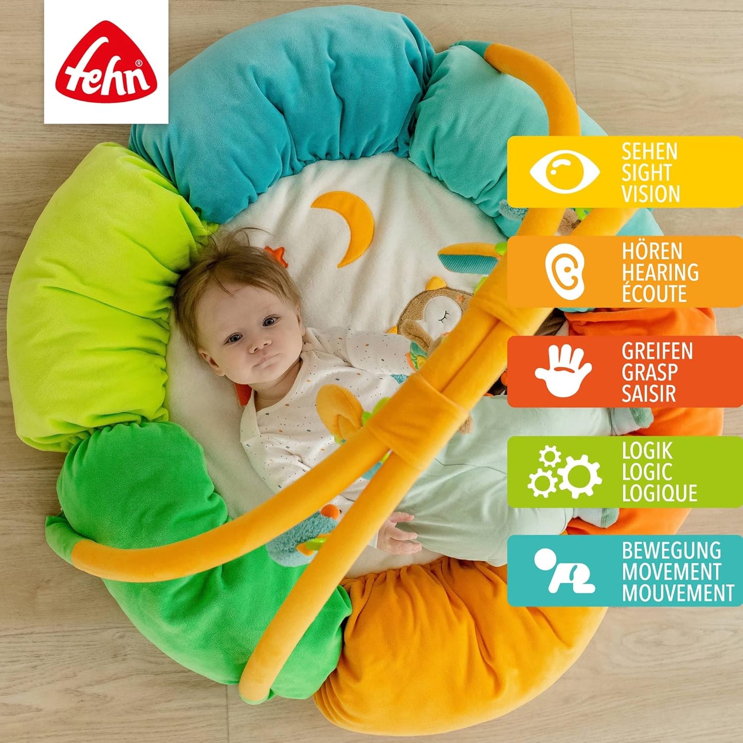 3-D-Activity-Nest Spielbogen Eule mit Spielzeugen, Eule