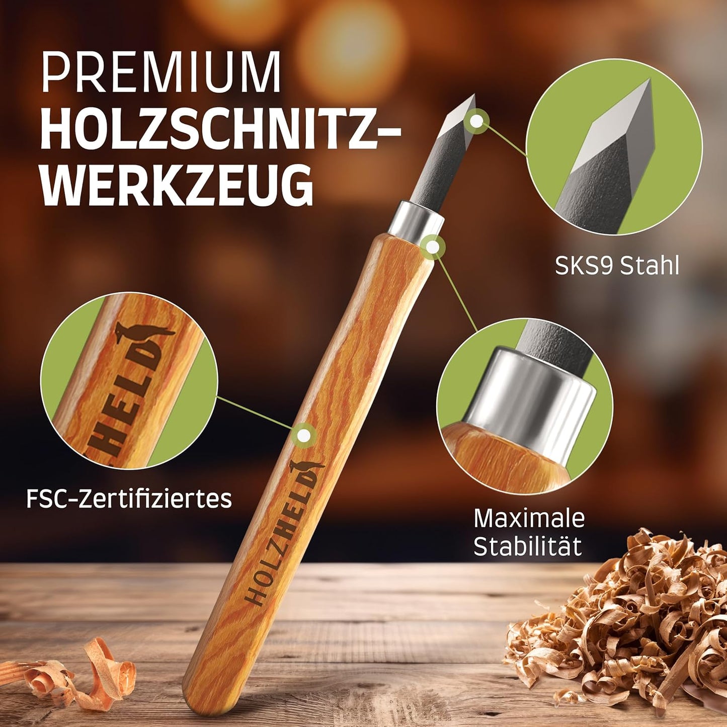 Schnitz-Set, Stofftasche (schwarz) + Holzrohling