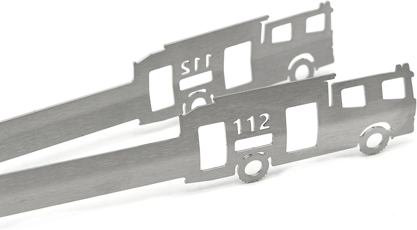 Grillzange mit Feuerwehr 112 Motiv