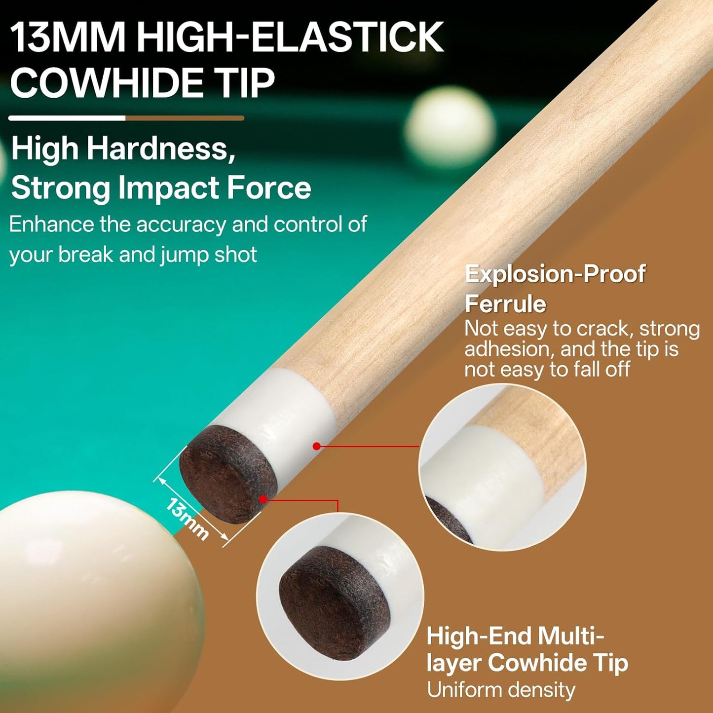 4er-Set Billardqueues, 147.0 Centimeters 4 Stück (Schwarz)