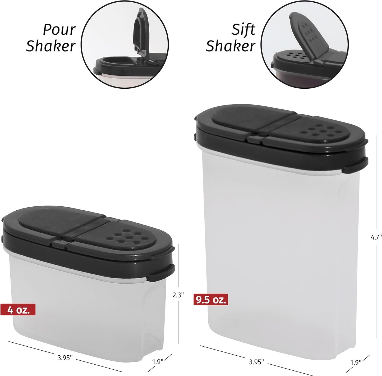 Gewürzboxen Set, 8er pack Schwarz