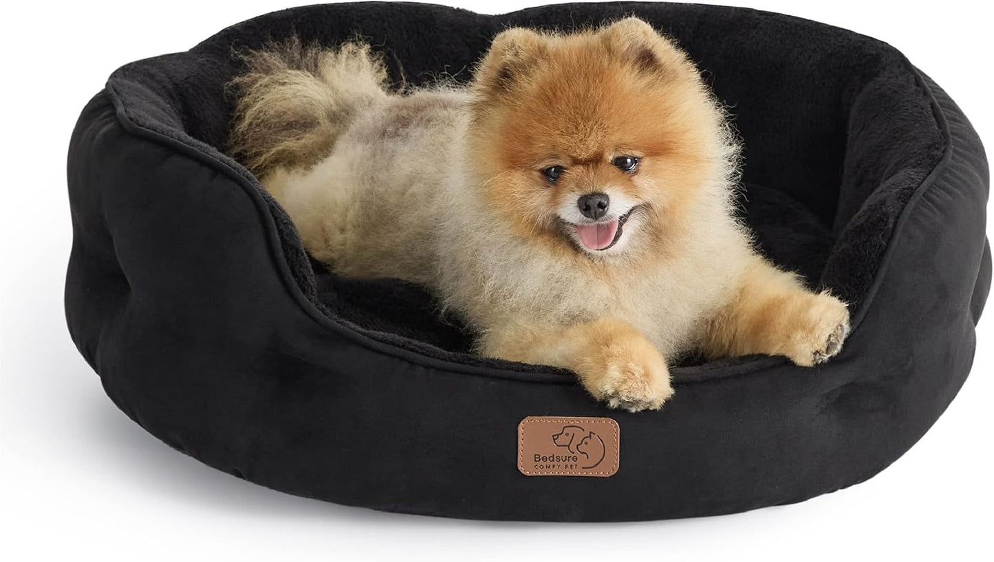 Waschbares Hautierbett mit Innenkissen, Schwarz L 51 x B 48 x H 15 cm