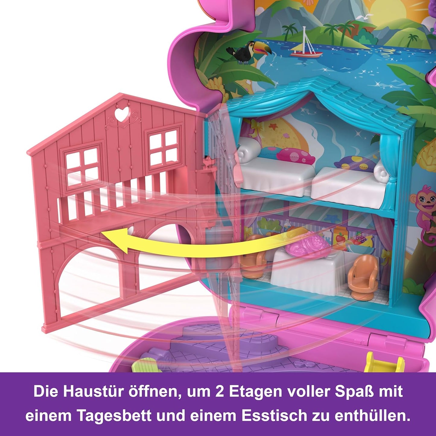 2-in-1 Affenmama und Baby Spielset mit Zubehör, Affenmama und Baby