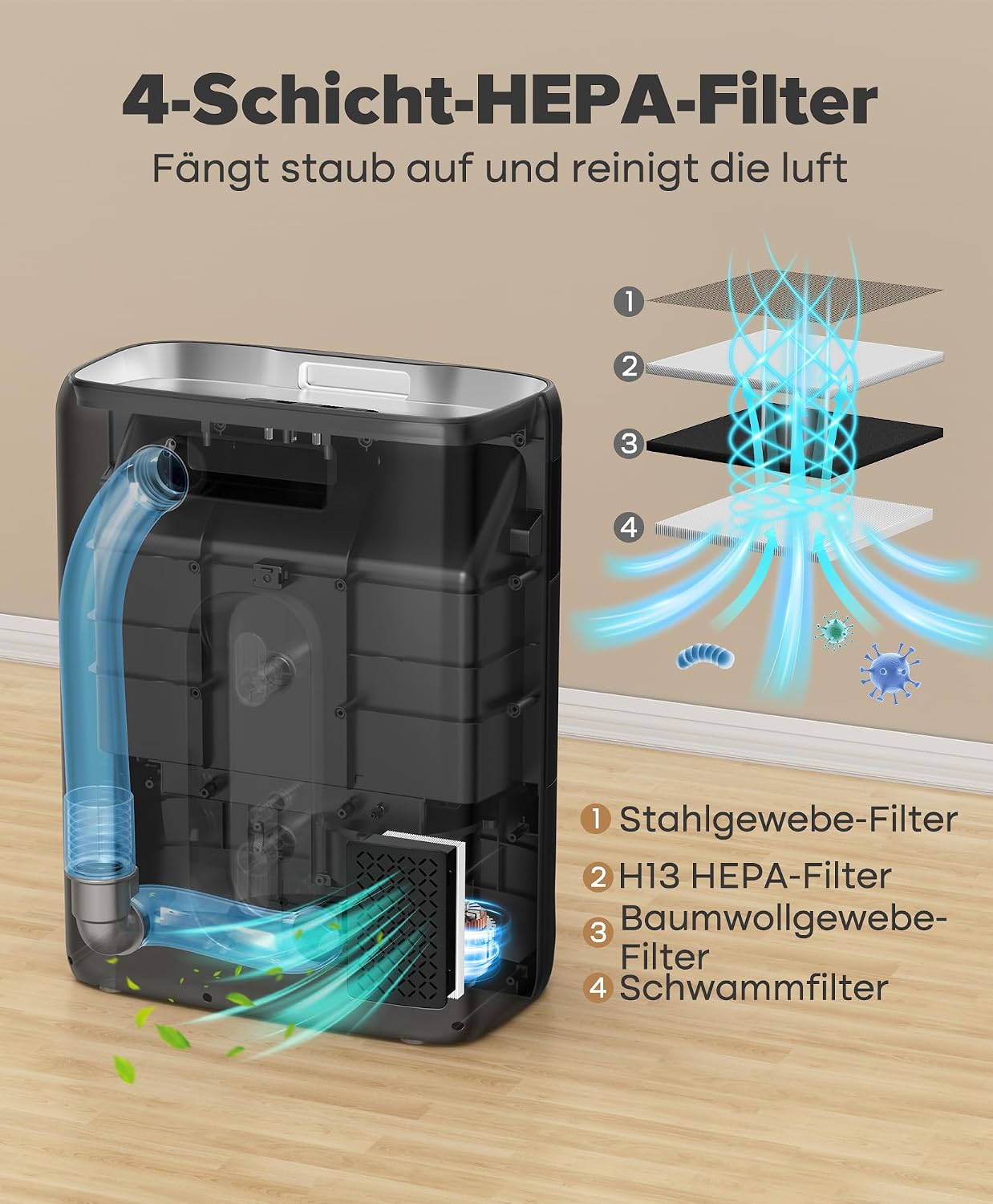 Berührungslose Kehrschaufel mit Infrarot-Sensor, Schwarz Touchless Vacuum Automatic Dustpan