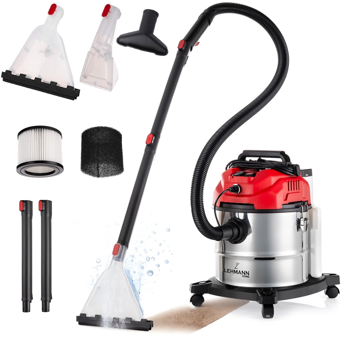Waschsauger mit 20L-Behälter und HEPA-Filter