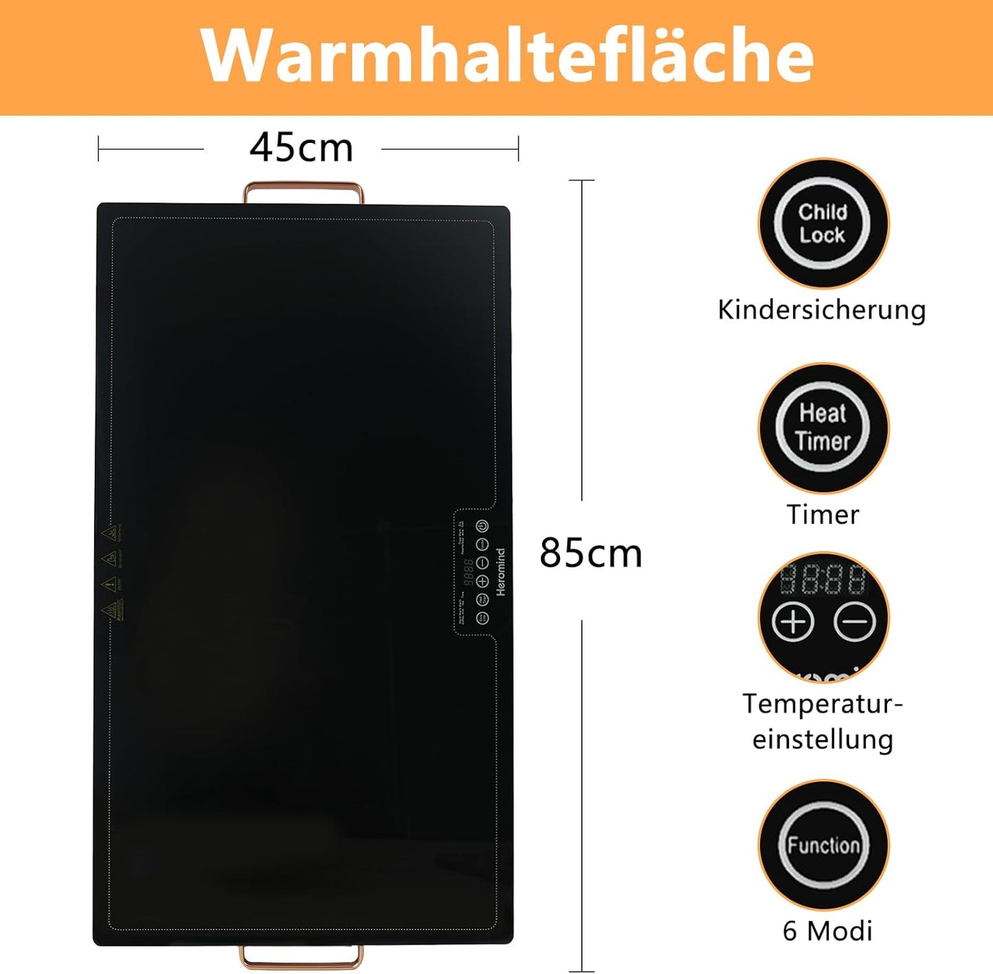 Professionelle Warmhalteplatte mit Touchscreen (80x45 cm), 80*45cm