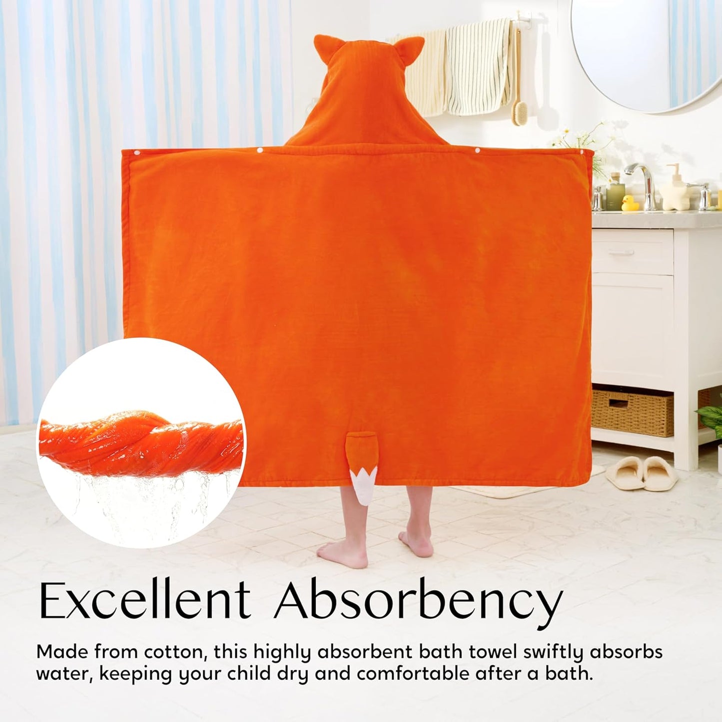 Kinder Badeponcho, Orange