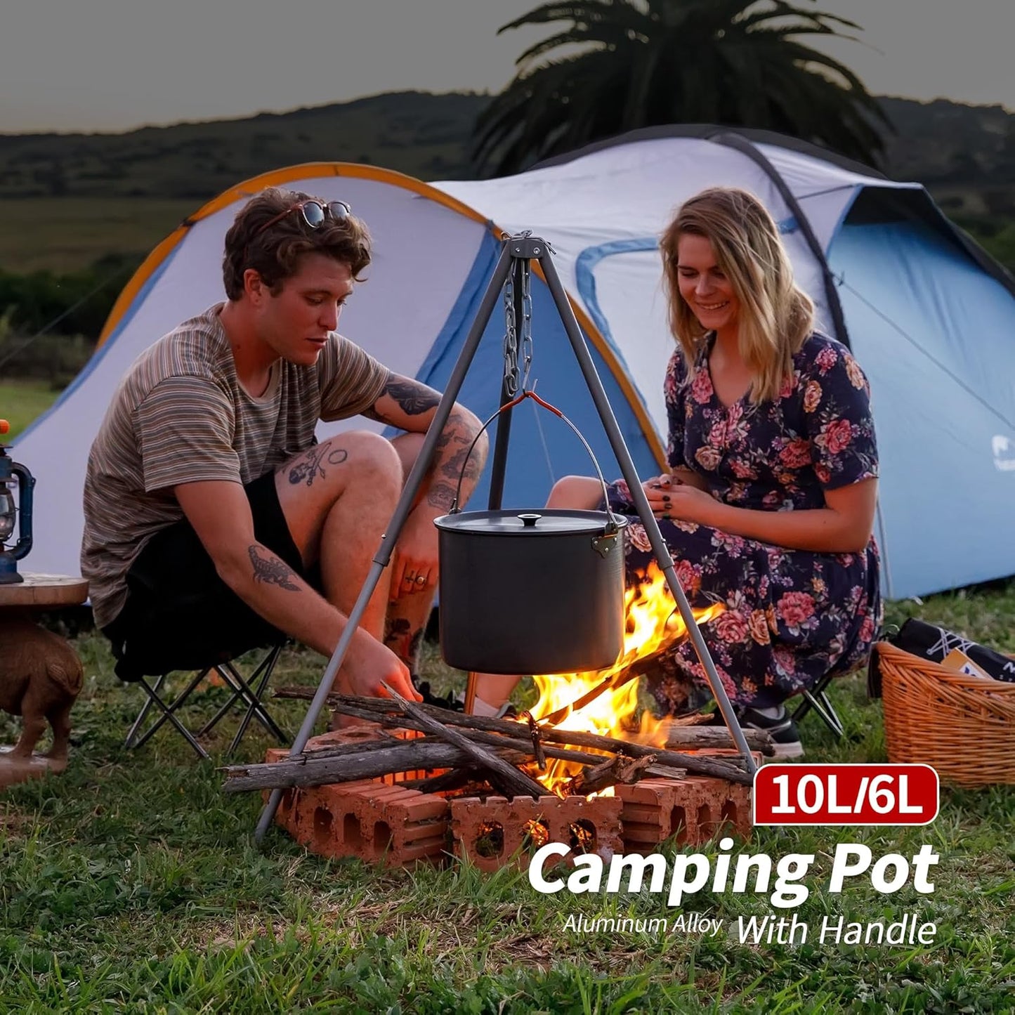 Camping-Suppentopf, Grau 10l