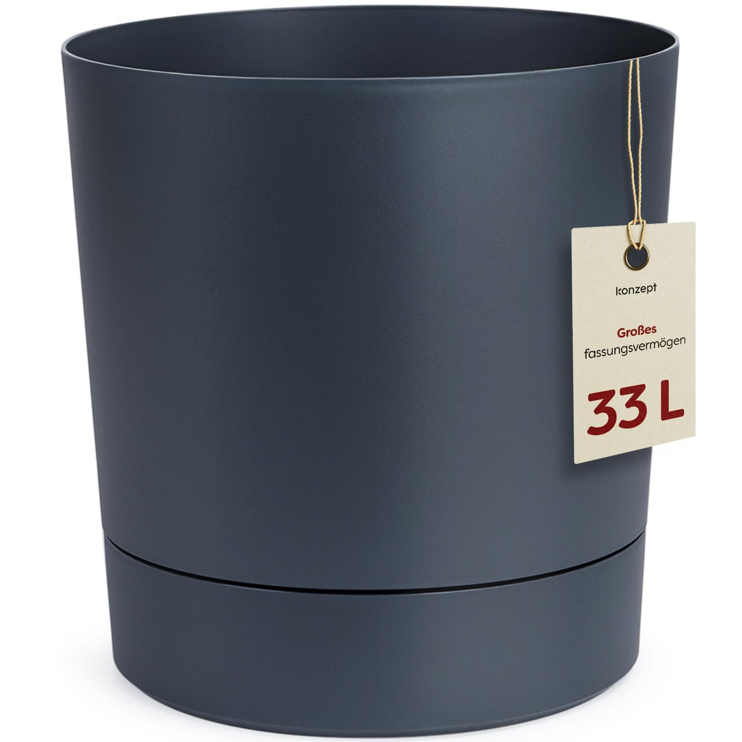 Grosser Blumentopf, Athrazit 38 cm