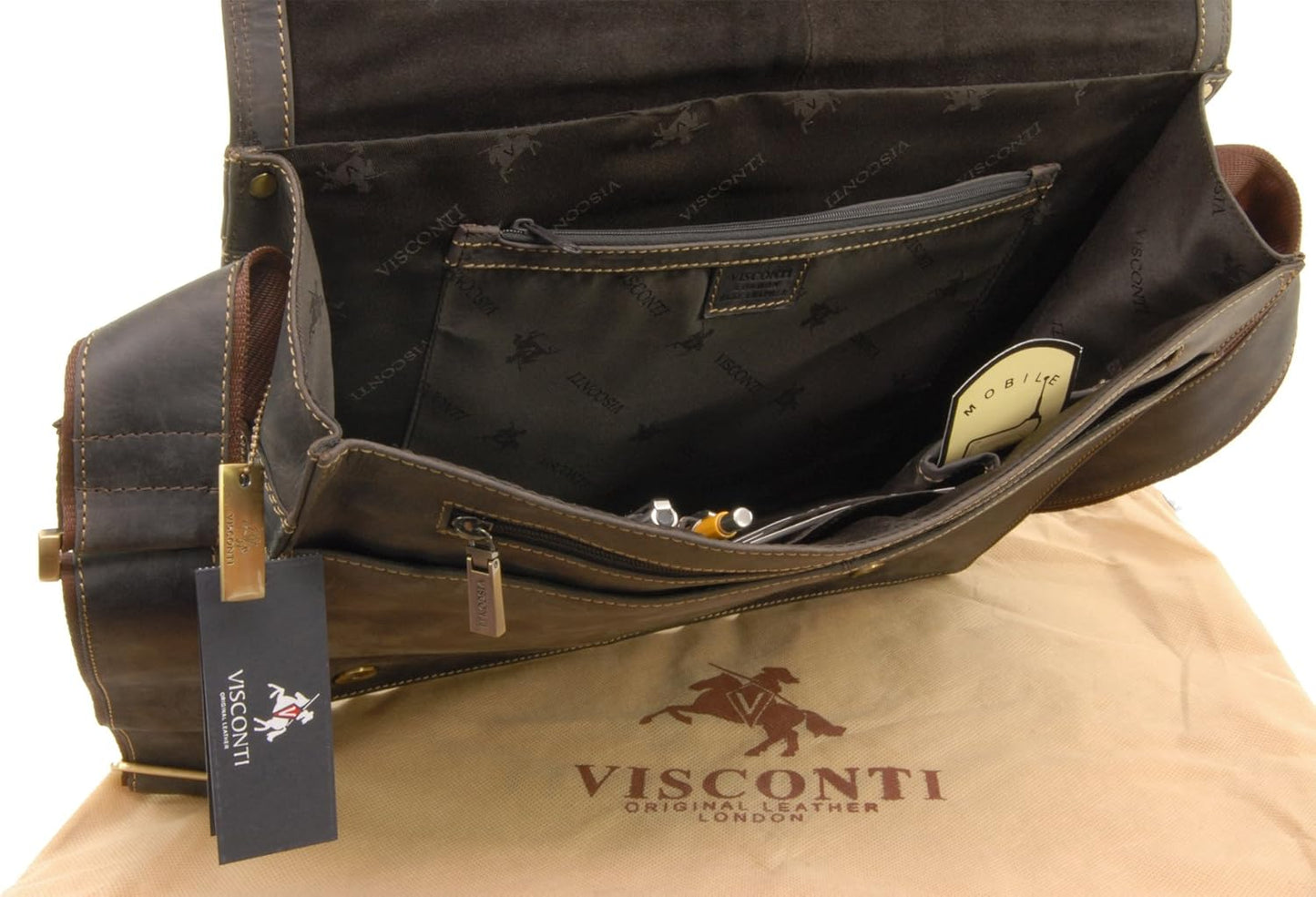 16054 Harvard Laptoptasche XL für 15-16 Zoll Notebooks, XL Öl Braun