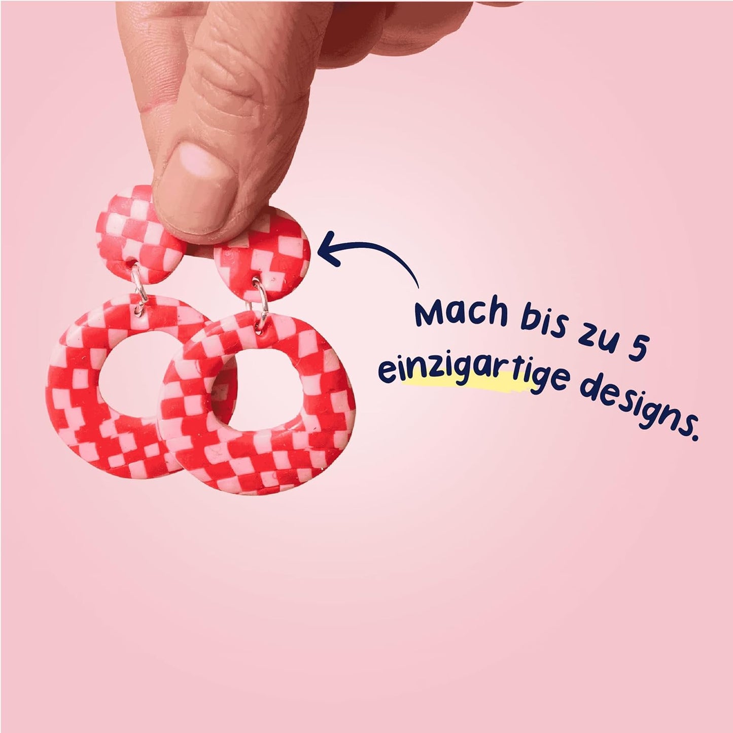 Polymer Clay Ohrring-Bastelset, Ohrring Kreation Kit – Silberfarben