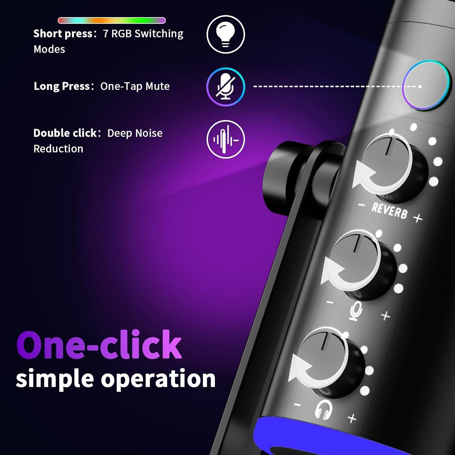 Kondensatormikrofon mit RGB & Geräuschunterdrückung