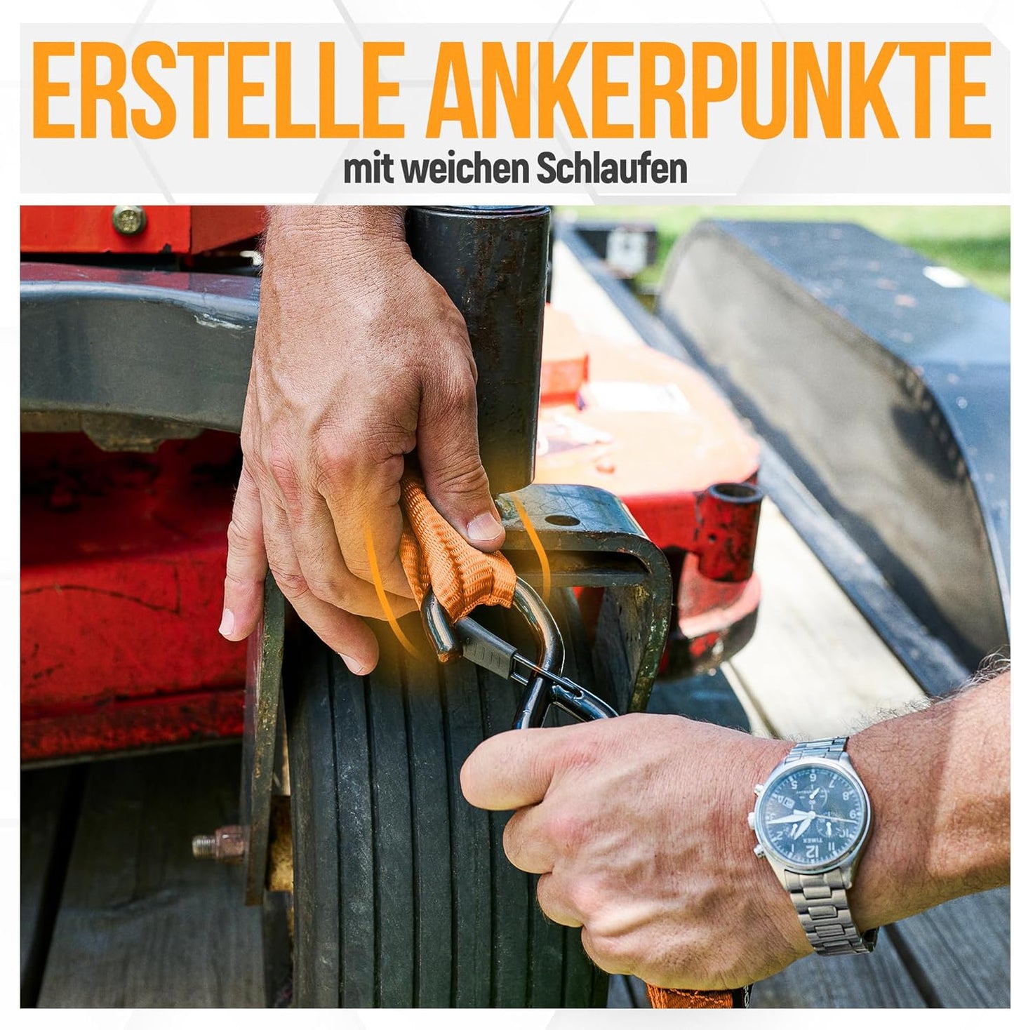 Spanngurte mit Ratsche Set, Orange 2362 kg