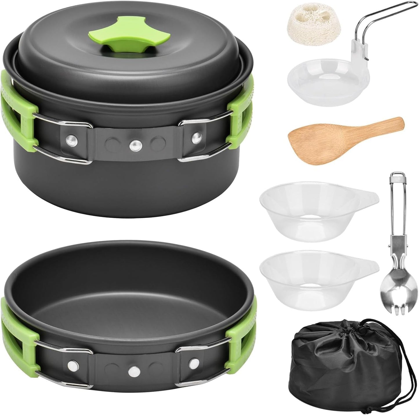 10-teiliges Camping-Kochgeschirr-Set für 1-2 Personen