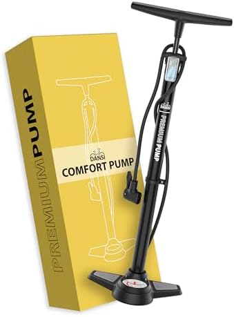 Stand-Fahrradpumpe für alle Ventile mit Manometer, COMFORT