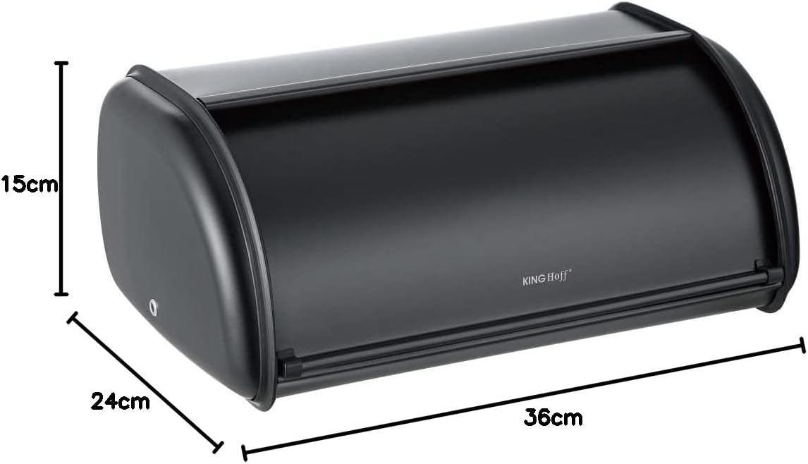 Brotkasten, Schwarz 36cm x 24cm x 15cm (Kleine )