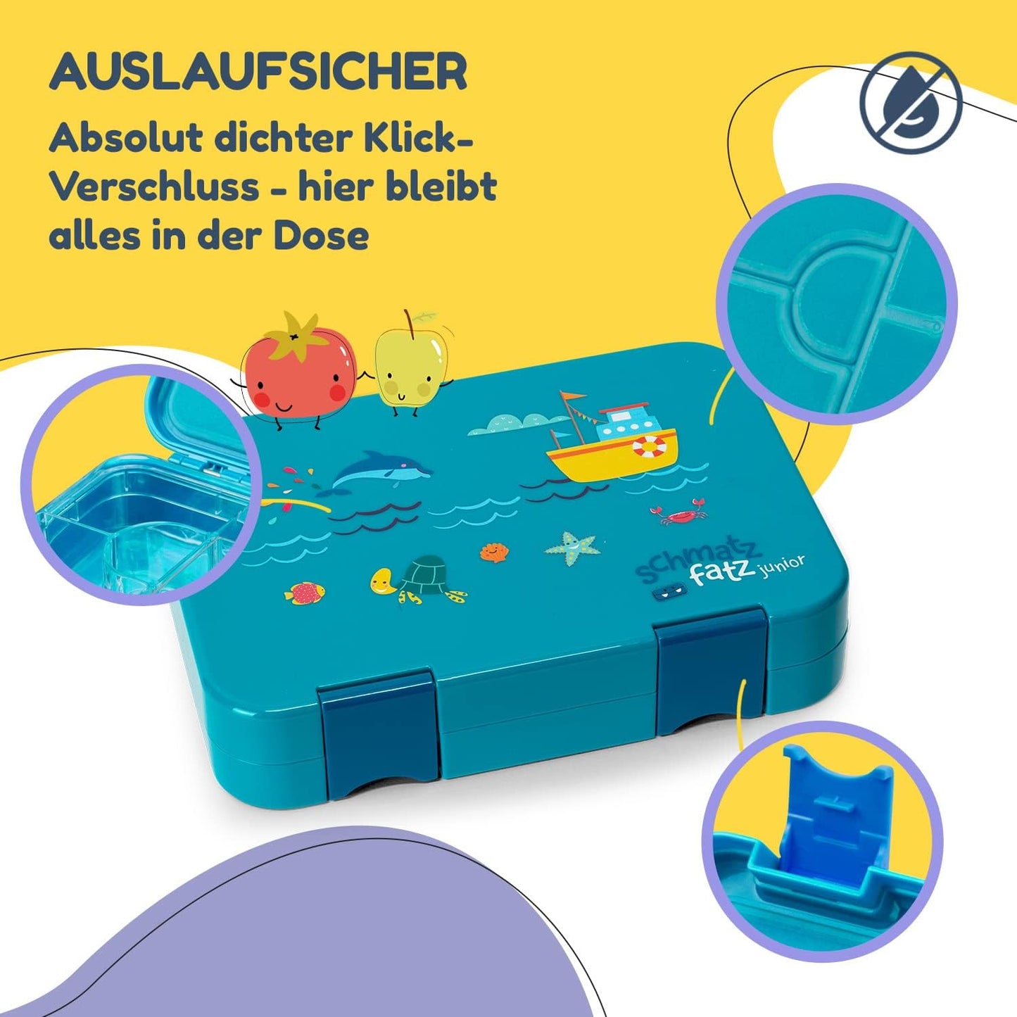 Brotdose für Kinder, Petrol Meer