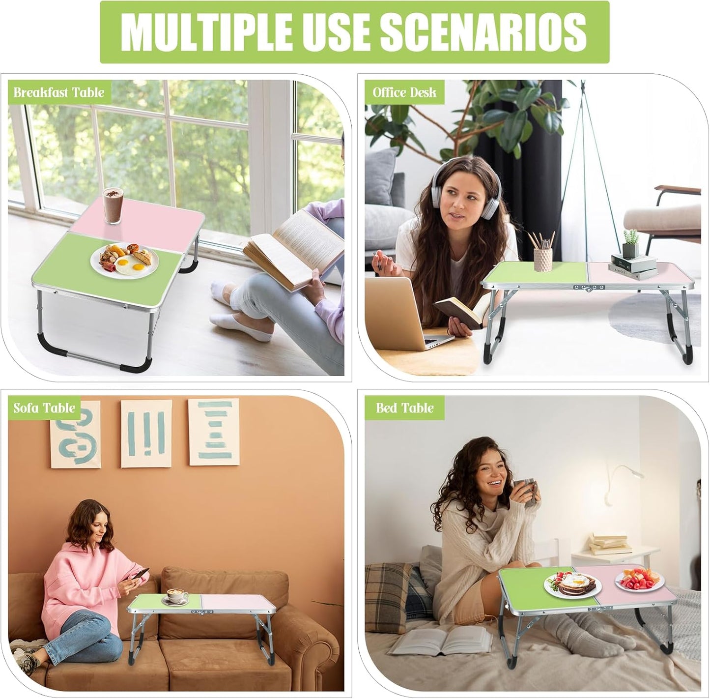 Multifunktionaler Klapptisch, Pink/Green