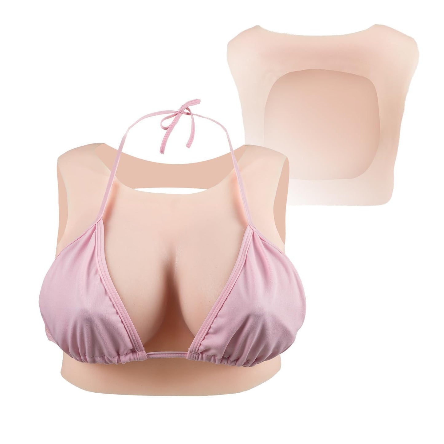 Silikon Brustformen für Crossdresser, Plusgrösse E-Cup, Plusgrösse-E cup-Flüssig Silikon Füllung Elfenbeinweiss