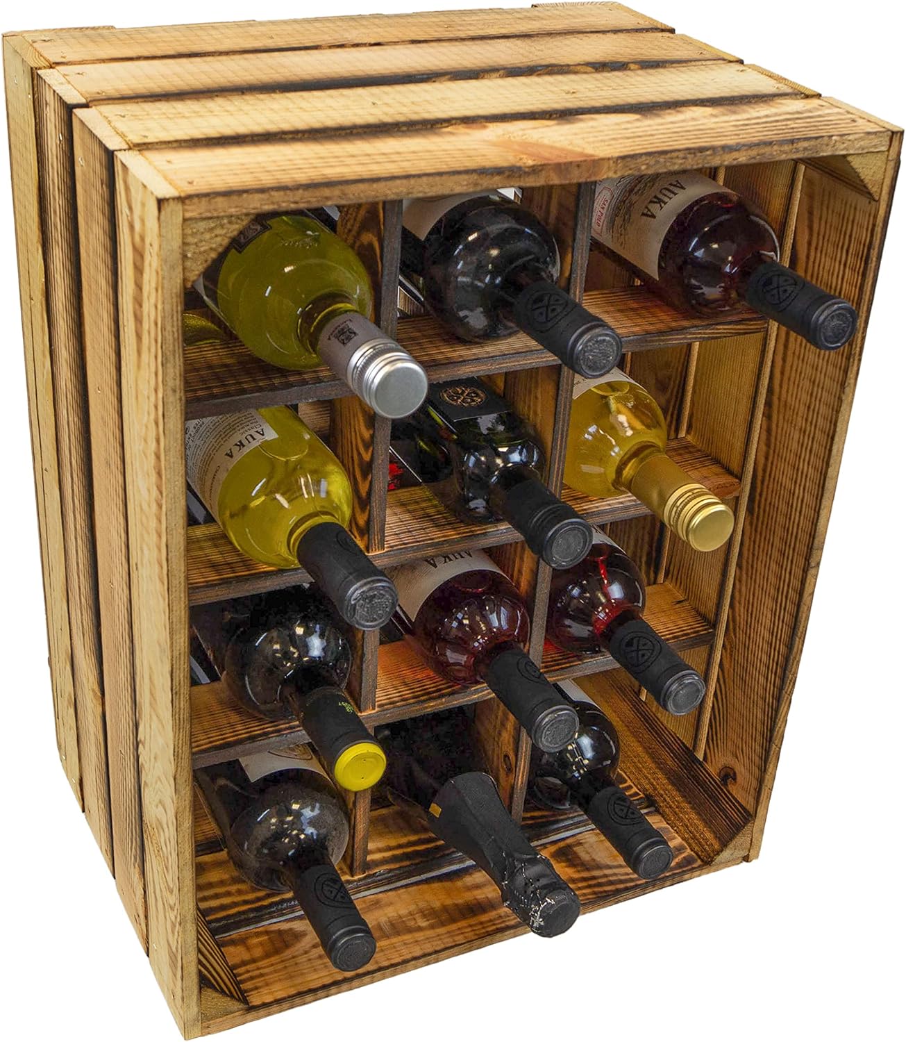 Stapelbares Weinregal Henry für 12 Flaschen, Geflammt