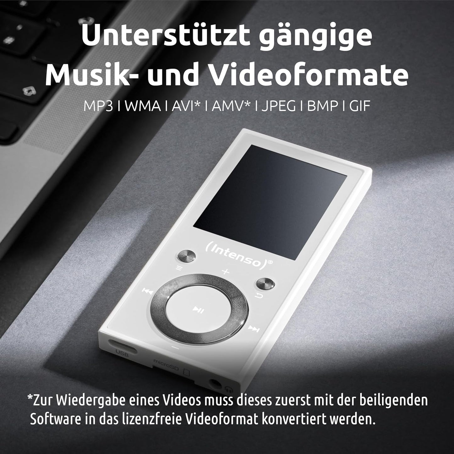 Video Scooter BT MP3 Player mit Bluetooth 5.0, weiss