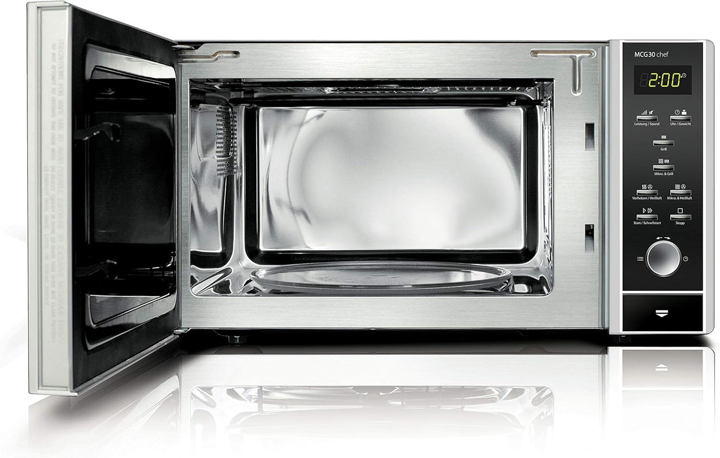 MCG30 Chef - 3-in-1 Mikrowelle mit Grill und Heissluft, 30 Liter Drehteller