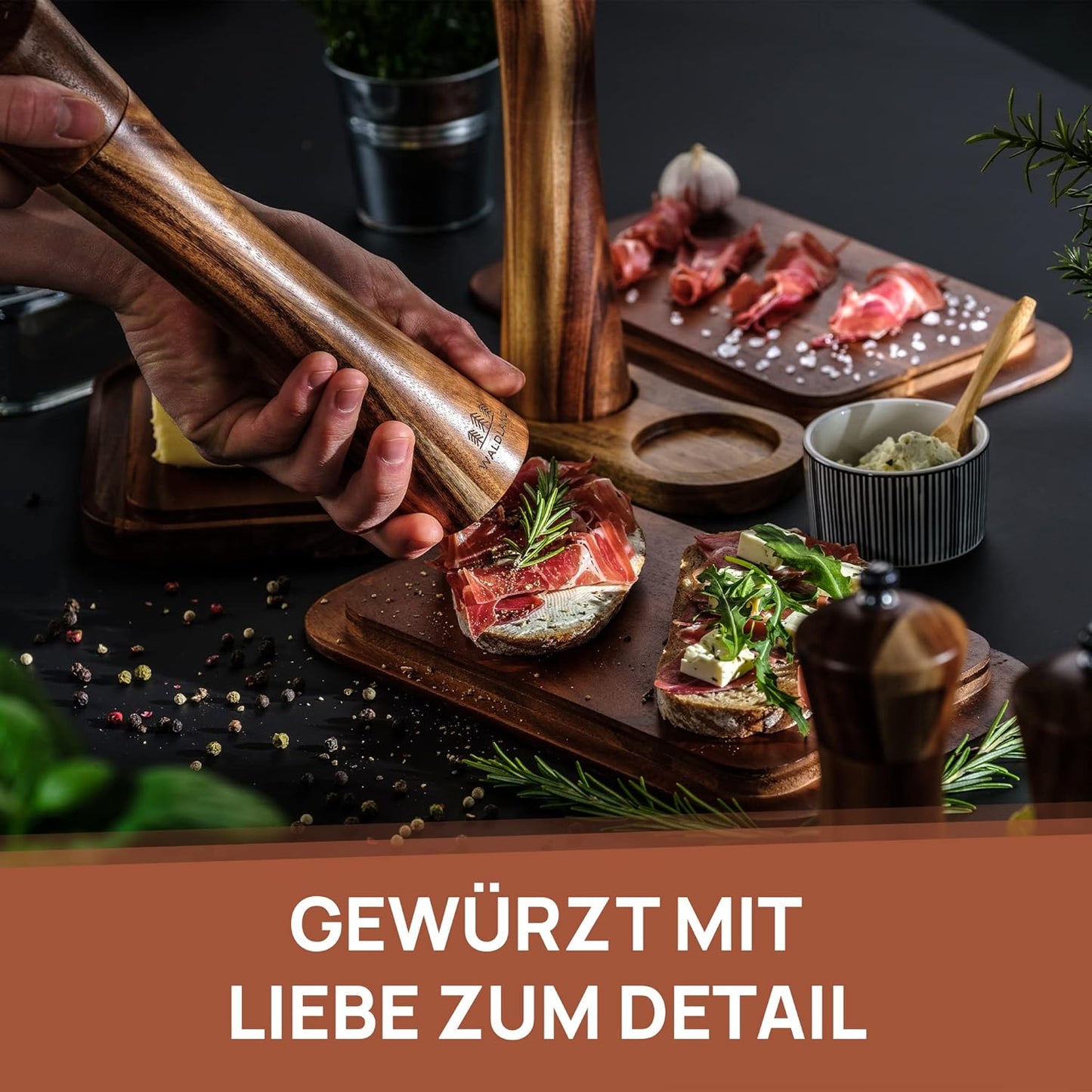 Salz- und Pfeffermühlen-Set mit Keramikmahlwerk, 21