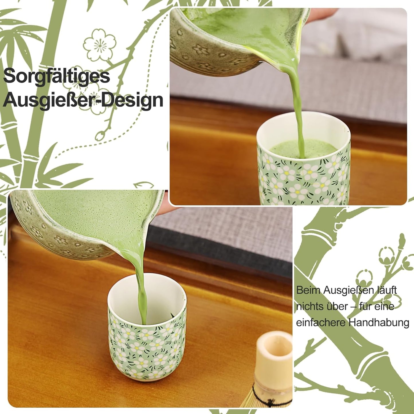 Premium Matcha Tee-Set, Matcha-farbe