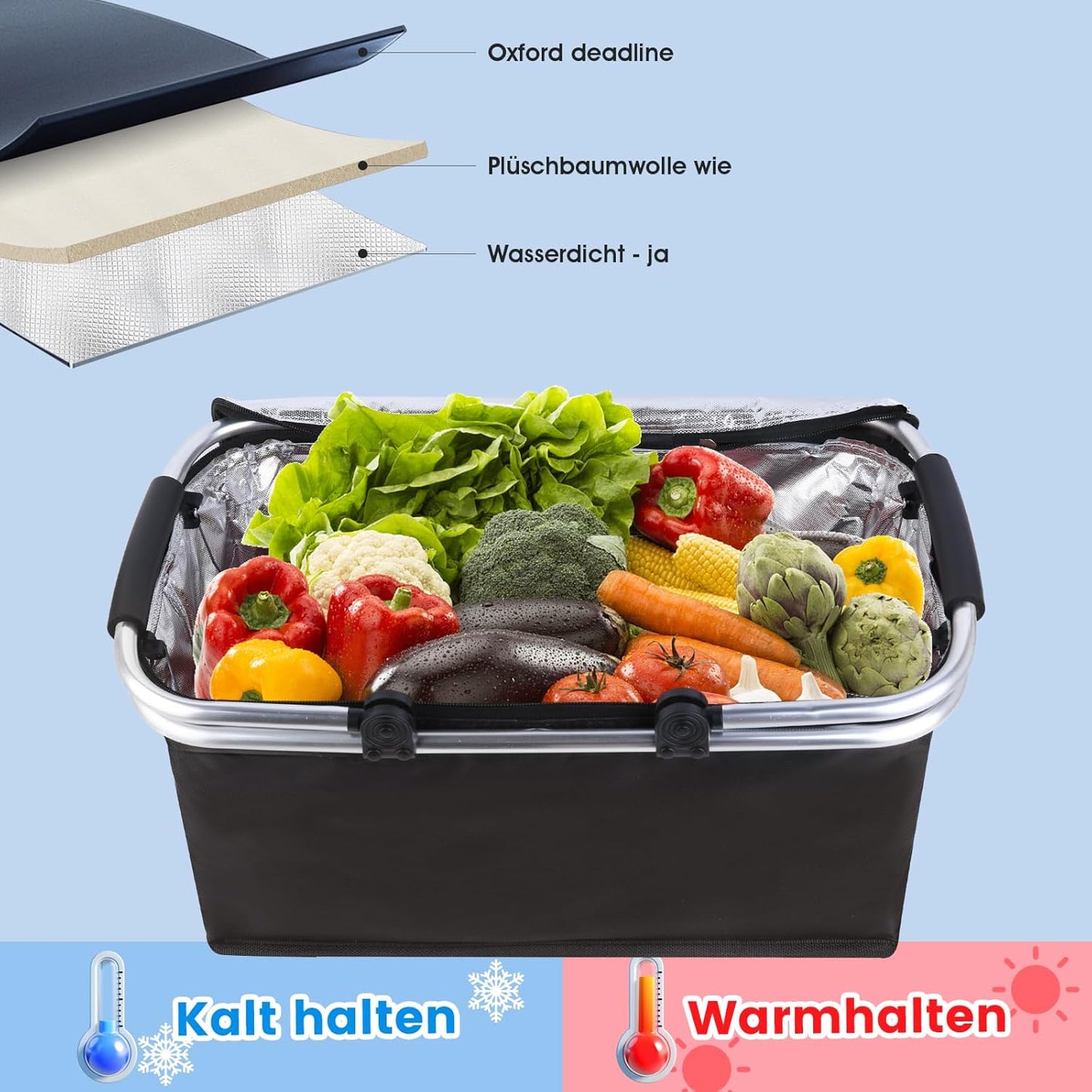 Isolierter Picknick- und Einkaufskorb