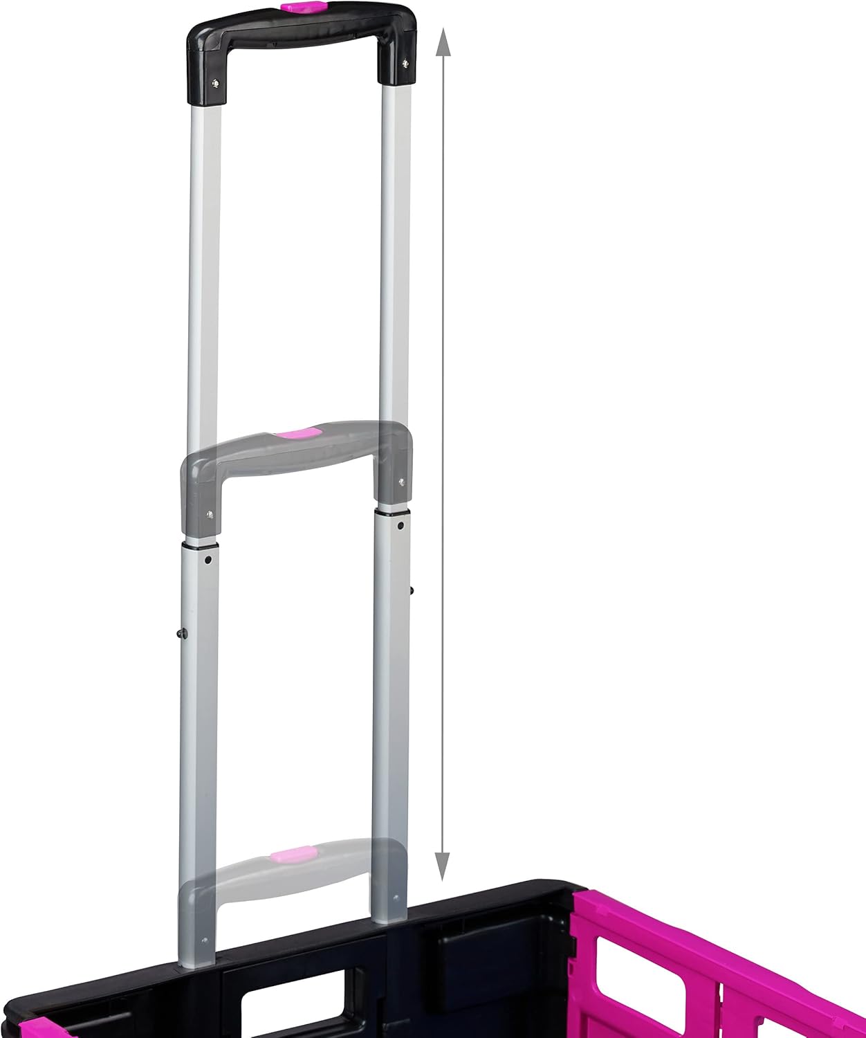 Klappbarer Einkaufstrolley mit Teleskop-Griff, Pink