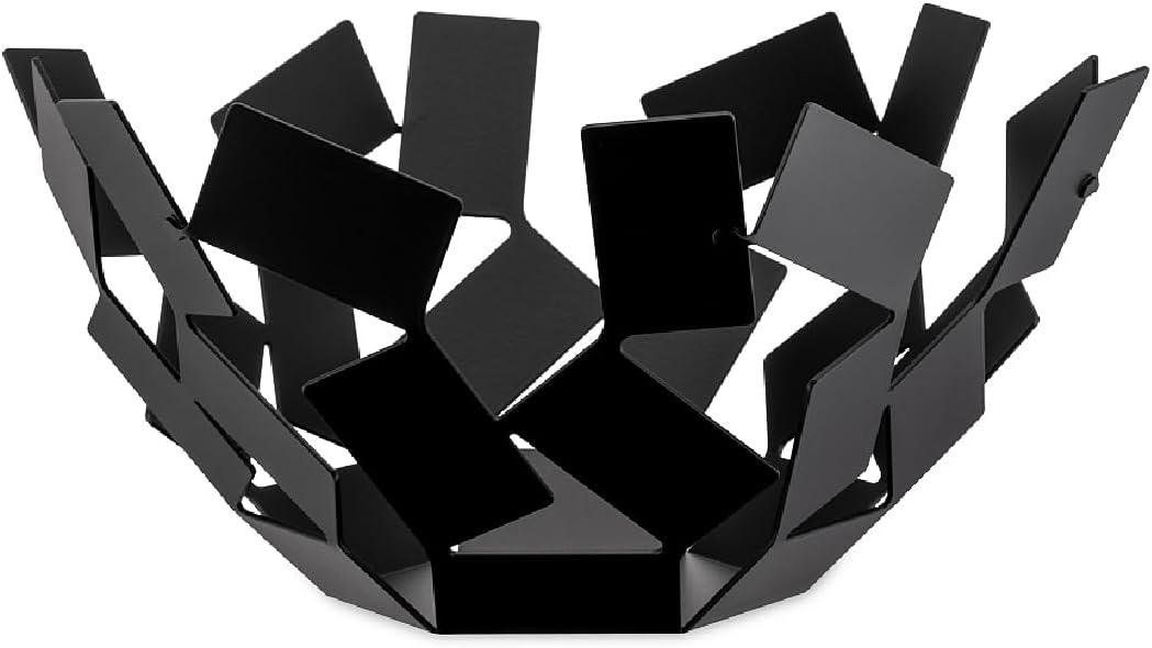Obstschale, 2.5 x 27 x 30 cm Edelstahl 18/10 , Schwarz Lackiert