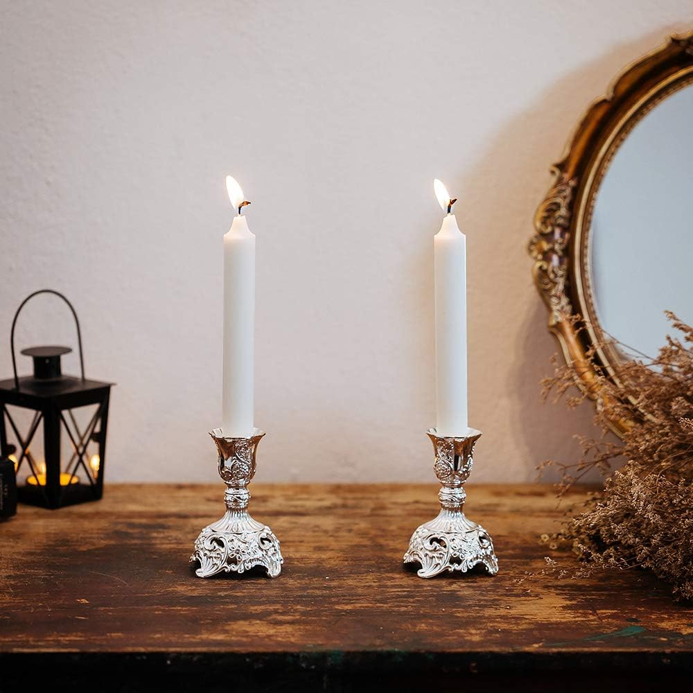 2er-Set Kerzenständer, Silber 2 × Klein