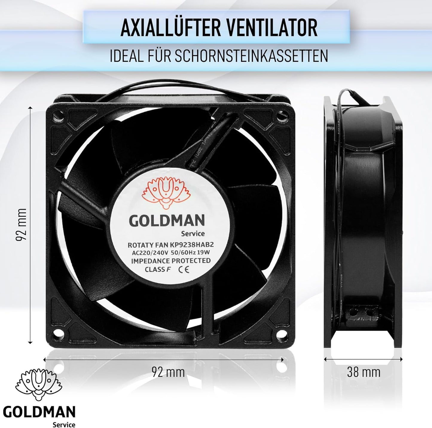 Axialventilator für Kaminkassette, Mittelgross