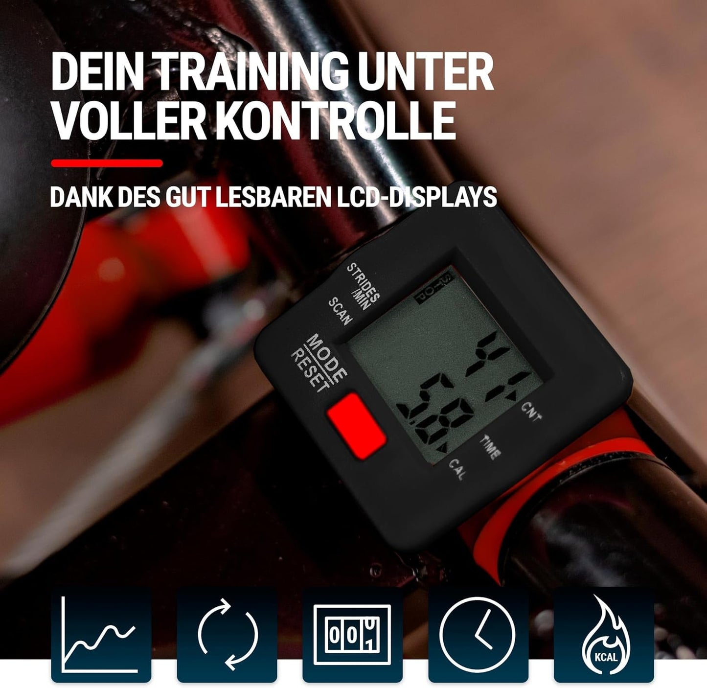 Stepper mit Haltegriffen, Rot