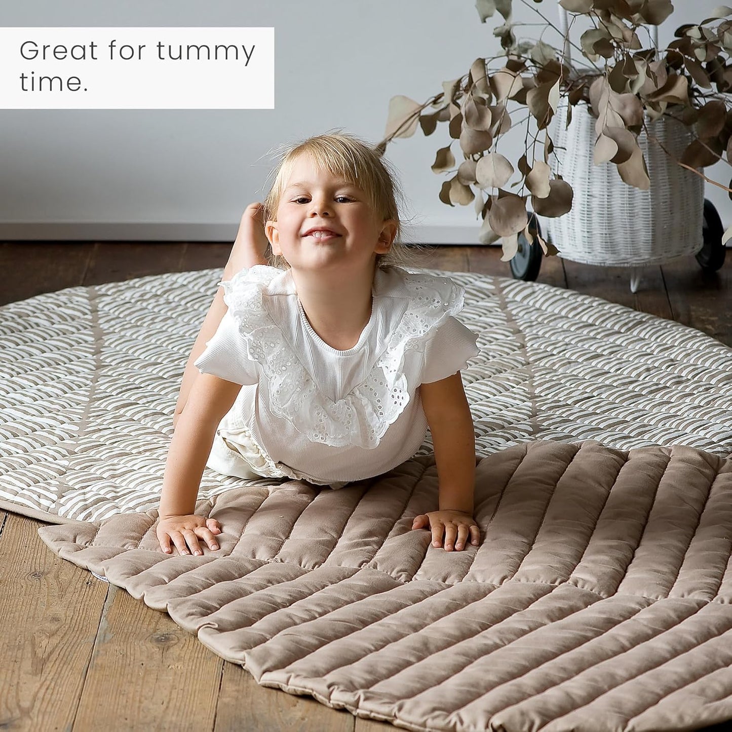 Krabbeldecke für Babys, Blattform, Leaf Mat Tan