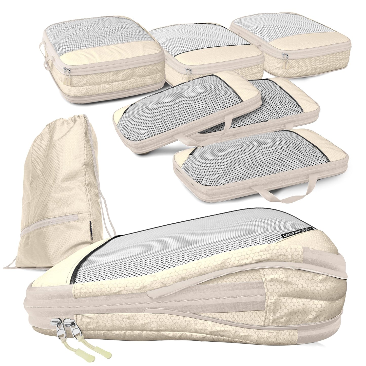 7-teiliges Packwürfel-Set, Desert Whisper - Beige 7-teilig