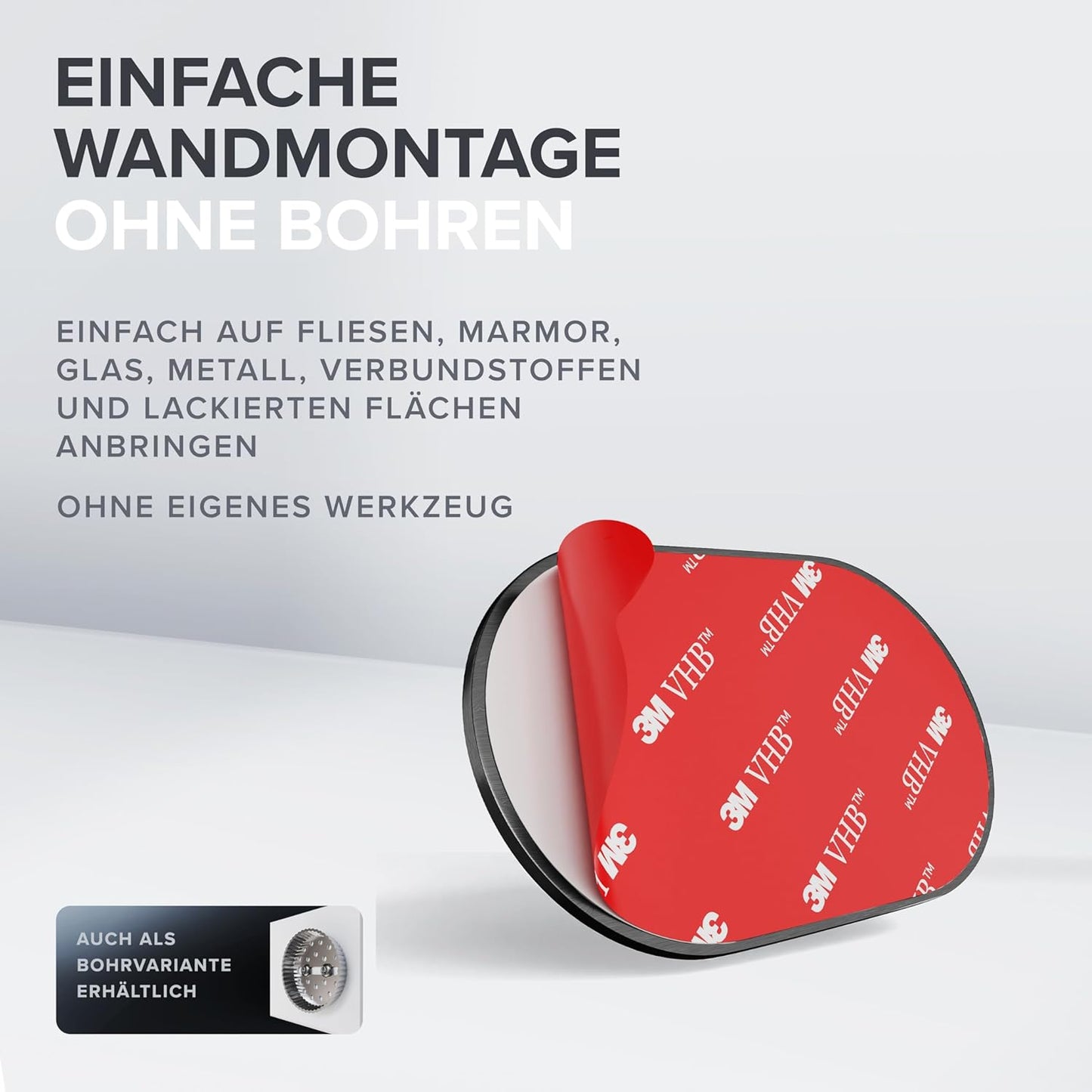 Haartrocknerhalter Mesmogtind zum kleben, Gunmetal Zum Kleben
