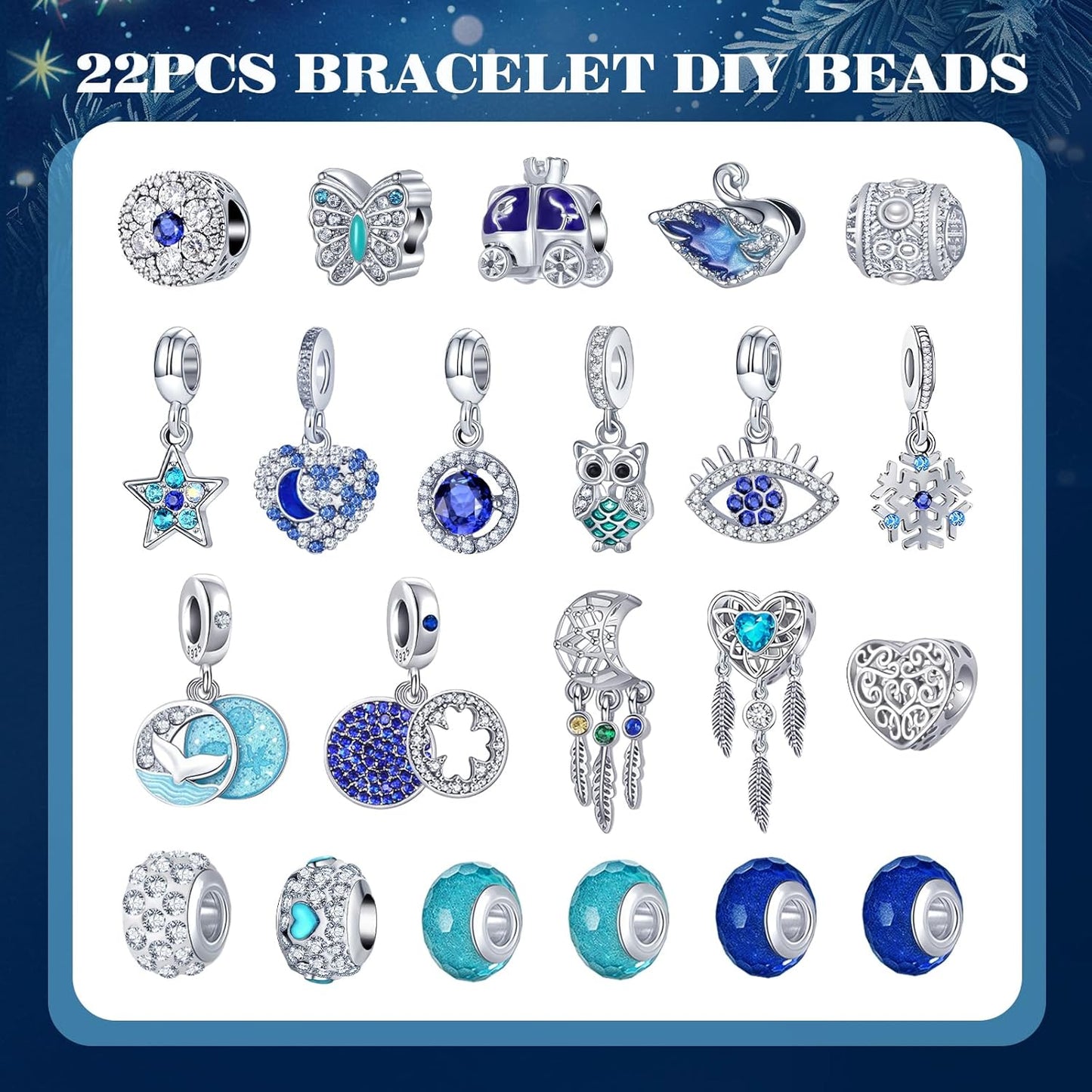 Adventskalender Schmuck-Bastelset, Blau