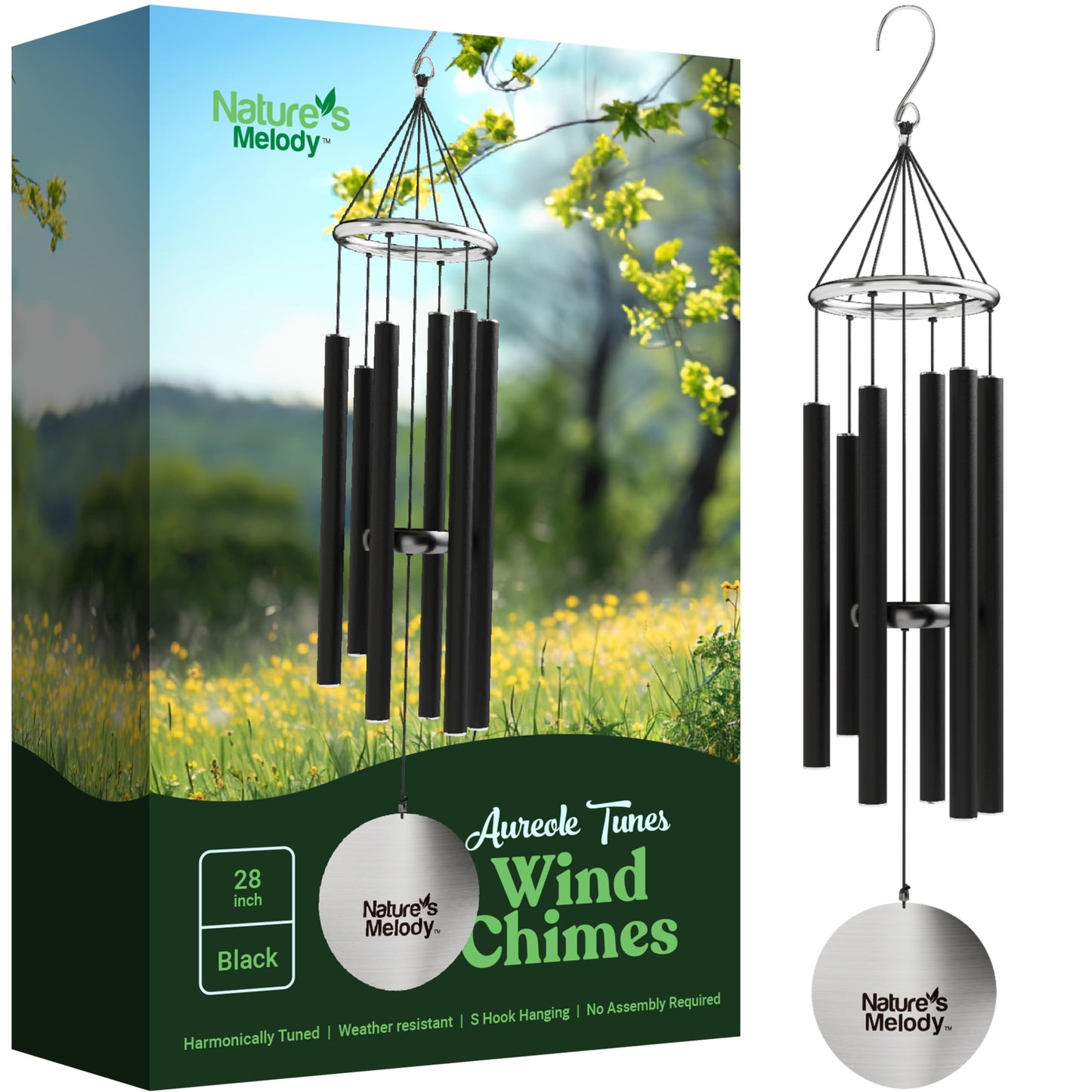Aureole Tunes Klangspiel, 80 cm, 28-inch Schwarz
